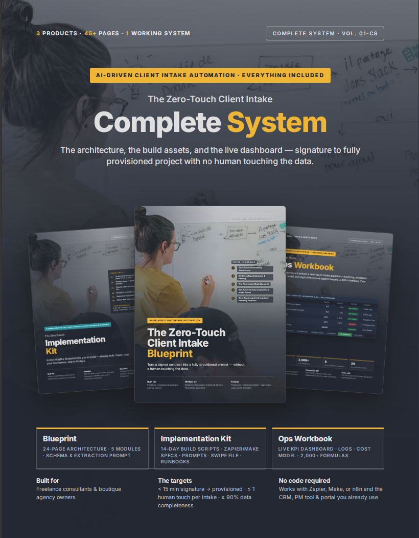 The Zero-Touch Client Intake Complete System — Blueprint + Kit + Ops Workbook
