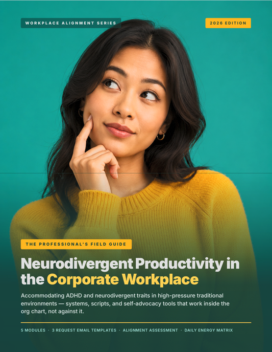 Included in the bundle: Neurodivergent Productivity in the Corporate Workplace guide cover